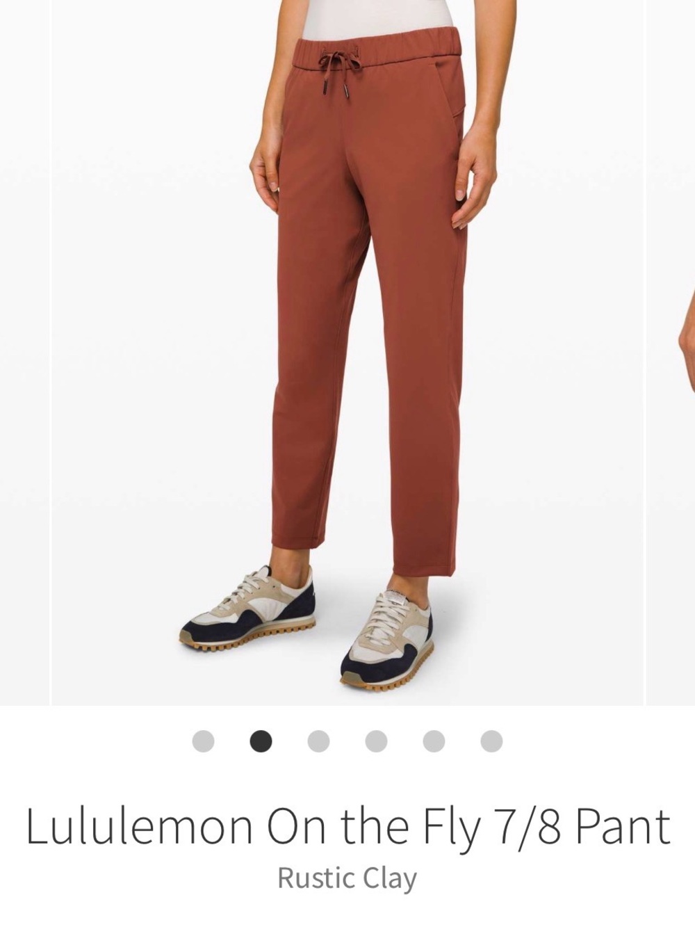 Lululemon On The Fly 7/8 pant rustic clay size 4